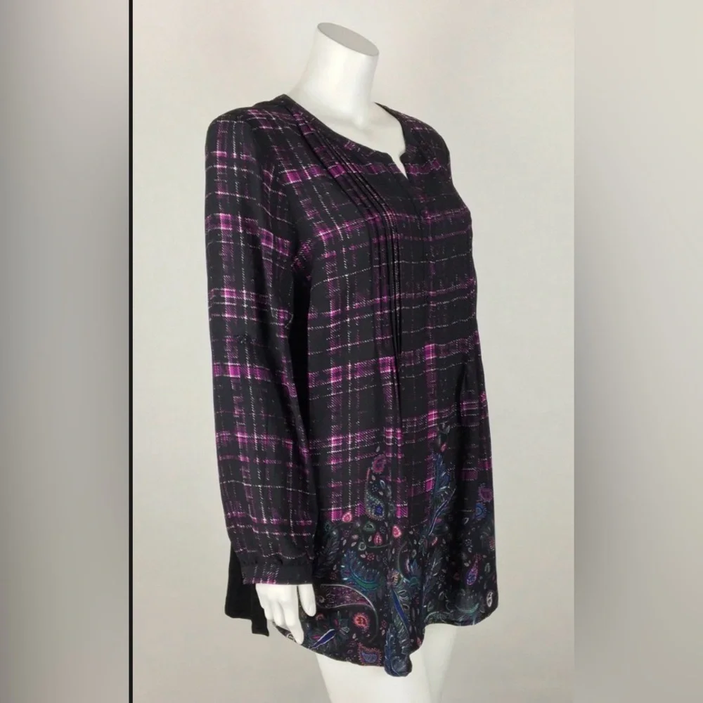 Daniel Rainn DR2 Mixed Media Tunic Top - Picture 2 of 9